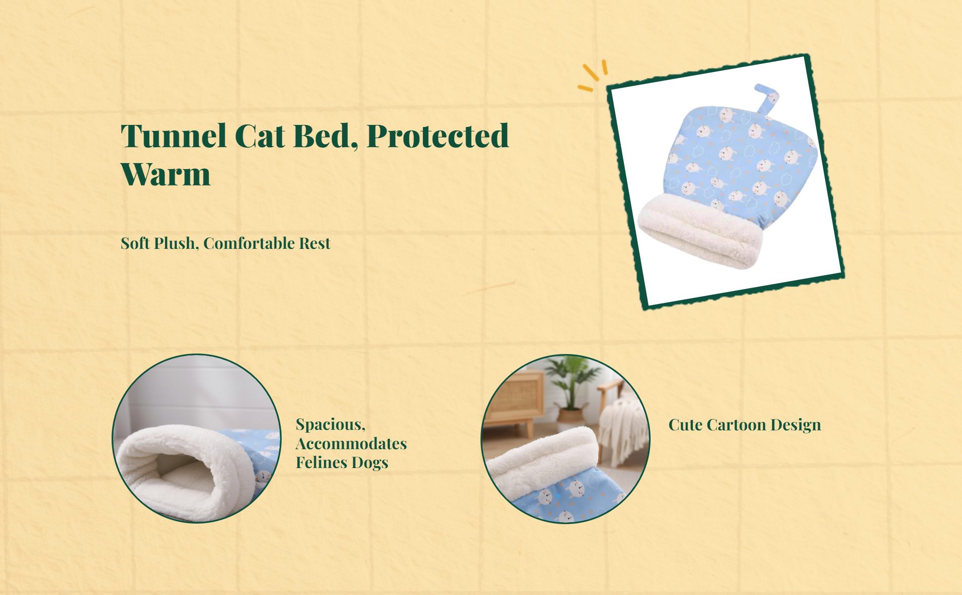 Insulated cat tunnel bed