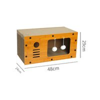 Feline Scratcher House Wood-Grain Pet Furniture Scratch Pads