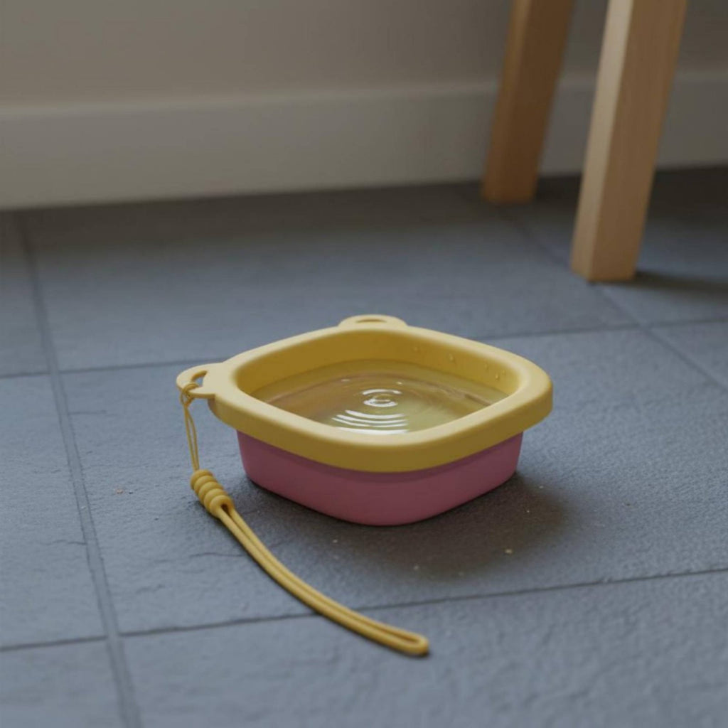 Foldable Pet Bowl Outdoor Friendly Foldable Pet Feeding Bowl Lightweight for Pets, Walking