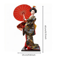 Kimono Doll Rectangular Base Japanese Doll Upright Pose
