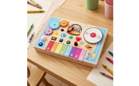 Wooden Busy Board Printed Labels Wooden Busy Board Toy Rounded Corners