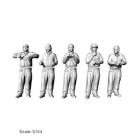 5 Pieces WWII American Tanker Figure Ready to Paint WWII American Army Combatant