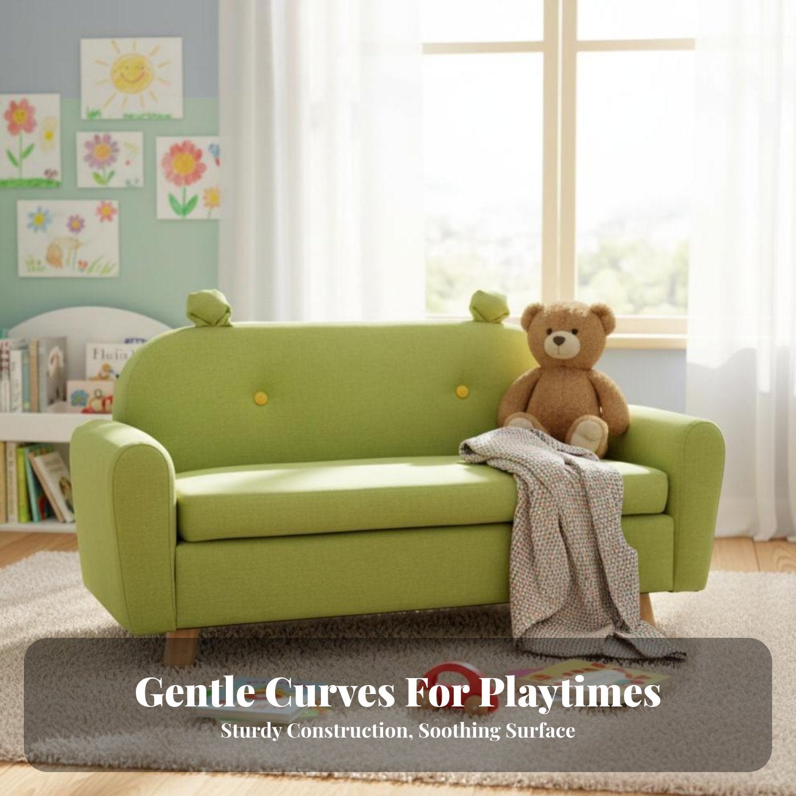 Cute Cartoon Design Fluffy Character Seat Mini Size creatureShaped Armchair Soft and Comfortable children's Sofa Child-Safe for Toddlers, Preschoolers, Parents, Reading Corner, Kindergarten, Playroom, Living Room