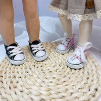 5cm Doll Canvas Shoes Real Shoelaces Miniature Sneakers Realistic Details
