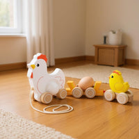 Wooden Duck Pull Toy Educational Pull-Along Duck Toy Parent-Child Interaction