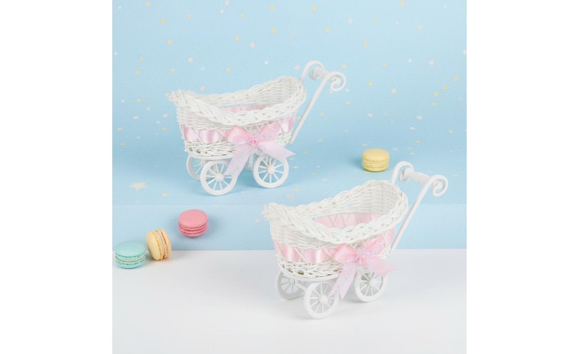 2 Pieces Baby Carriage Candy Holder Lightweight Party Decoration Even Surface