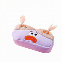 Fuzzy Material Pencil Case Lightweight Stuffed Pencil Pouch Smooth Zipper