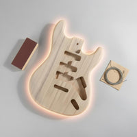 Unfinished Electric Guitar Body Handmade Music Gear DIY Friendly for Repair Shop