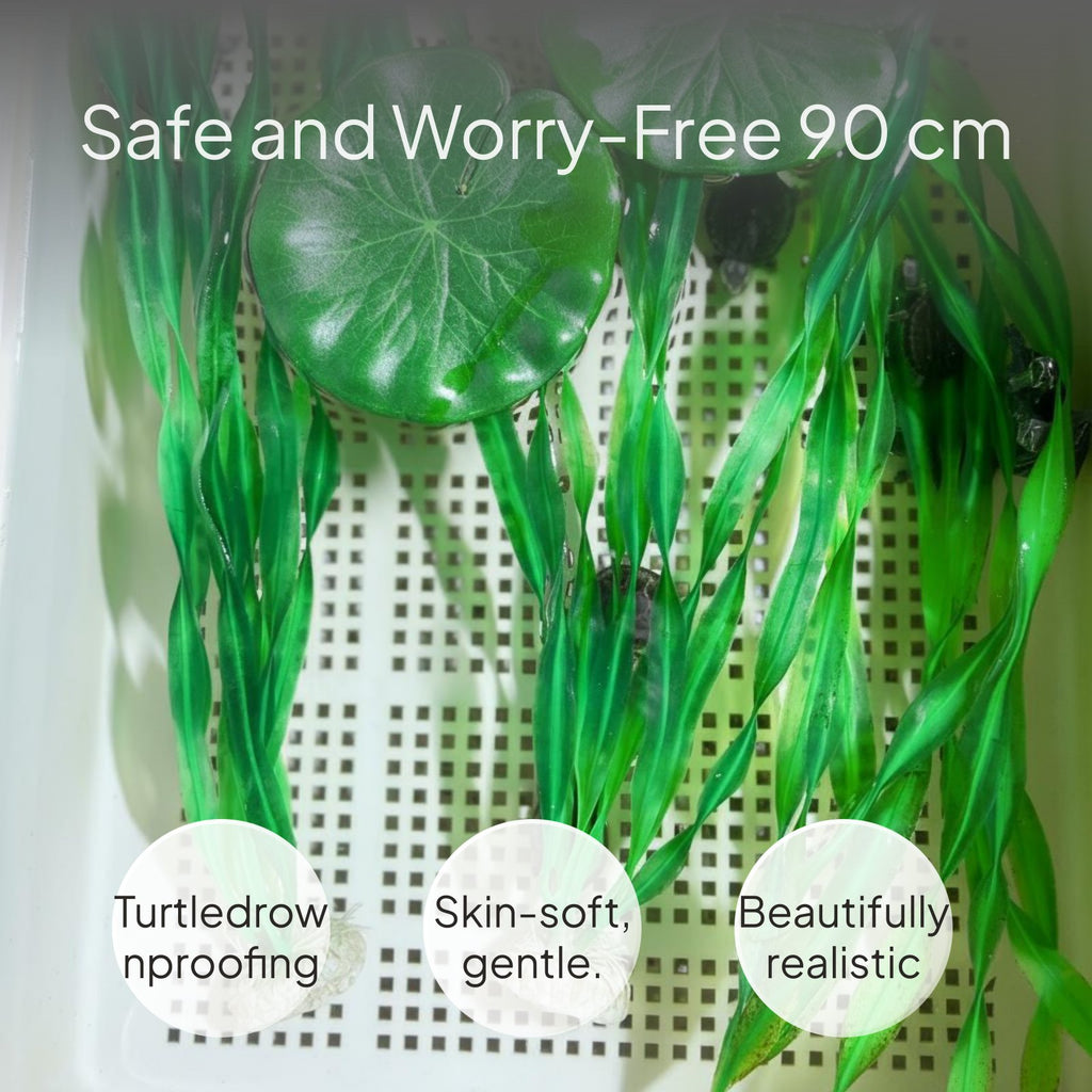 Turtle Tank Hiding Artificial Plant Provides Resting Place Fake Turtle Grass Realistic Look Simulation Water Foliage for Turtles, Terrarium, Hatchling Container