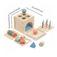 Educational Activity Box Four-in-a Set Color Sorting Box Hand-Eye Coordination Sensory Matching Toy for Young Children, Preschool, Kindergarten