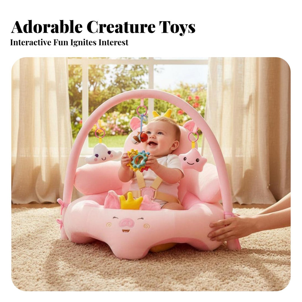 CreatureShaped Baby Sofa Anti-Tip Design CreatureShaped Soft Fabric Chair
