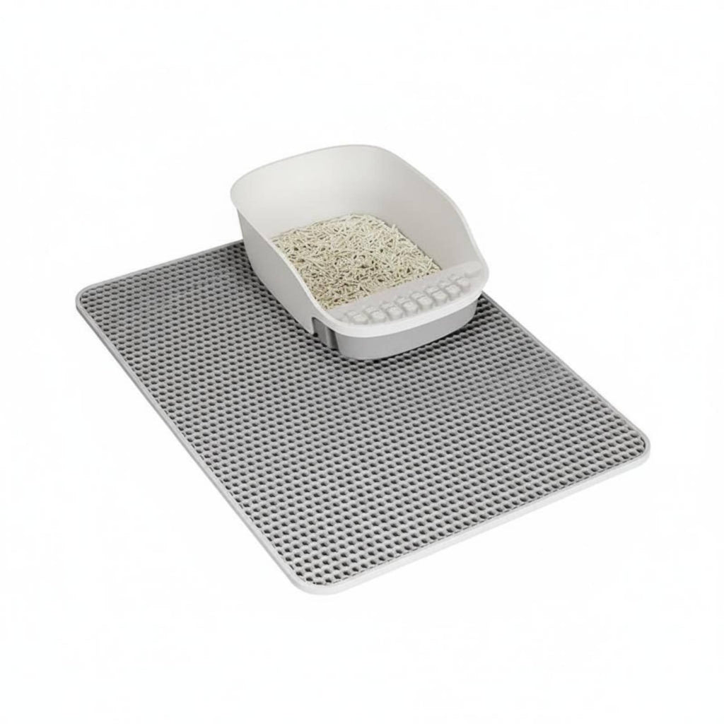 hexagonal Litter Trapping Mat Doubletier Design Floor Protector for feline Owners