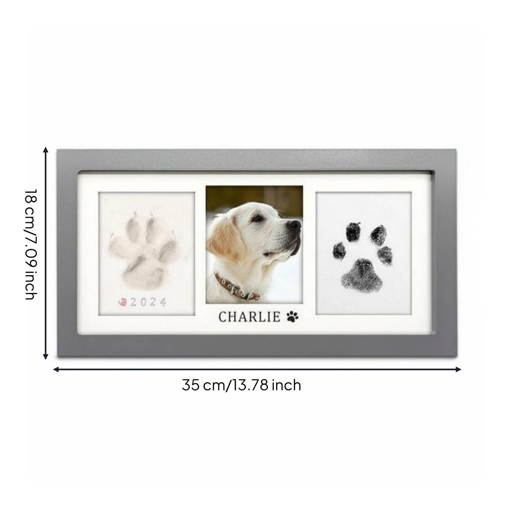 Pet Paw Print Frame Kit Clean-Press Ink Pad for Office Desk, New Puppy Owners