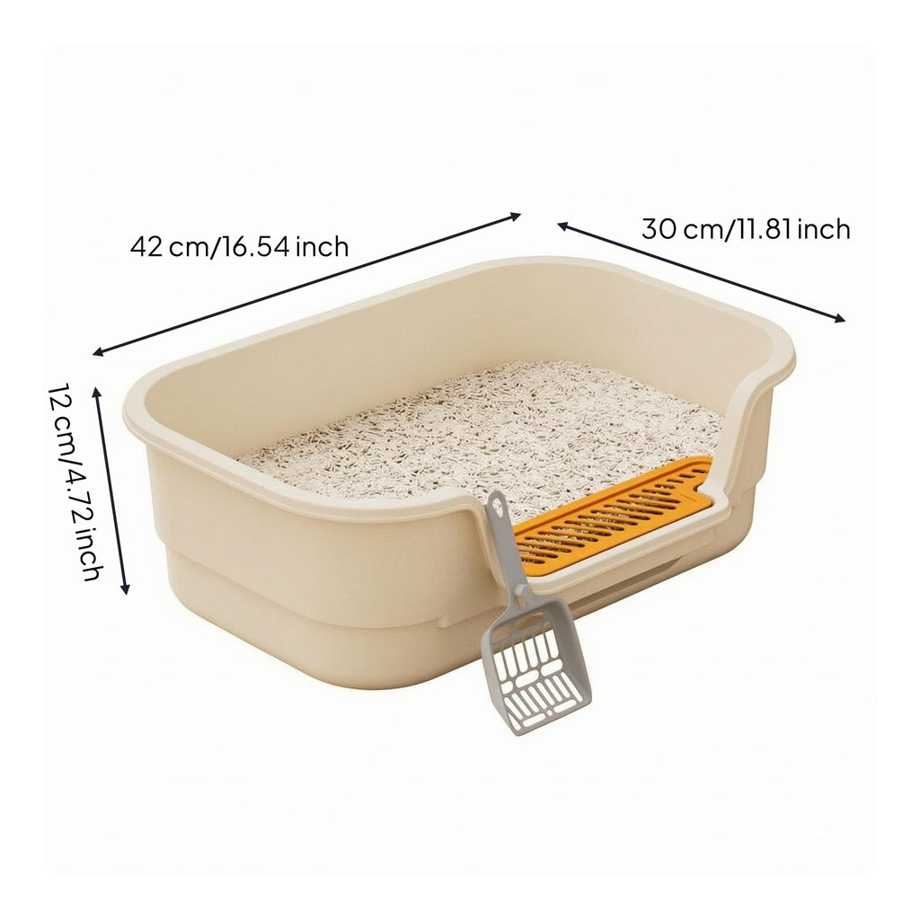 Semi-Enclosed Litter Box Splash Reducing Semi Enclosed Feline Toilet Easy To