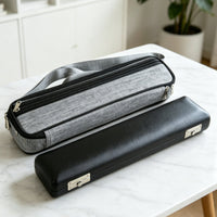 16-Hole Flute Case Set Shoulder Strap Flute Hard Case with Gig Bag Padded Lining Musical Instrument Accessory for Travel