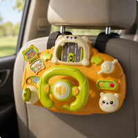 Musical Steering Wheel Toy Fixing Straps Interactive Steering Wheel Toy Plastic