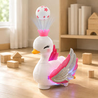 Floating Ball Swan Toy Sounds Electric Swan Toy Feathers Spread for Children
