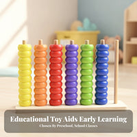 Rainbow Bead Abacus Wooden Counting Beads Color Recognition Hand-Eye Coordination