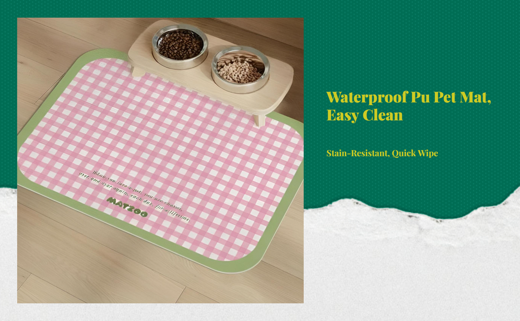 Pet Feeding Mat, Water-Resistant Cat and Dog Food Placemat, Non-Slip, Easy to Clean, Leak-Resistant, Suitable for Bowls