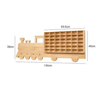Train-Shaped Wall Shelf Natural Wood Train-Shaped Display Shelf Floating