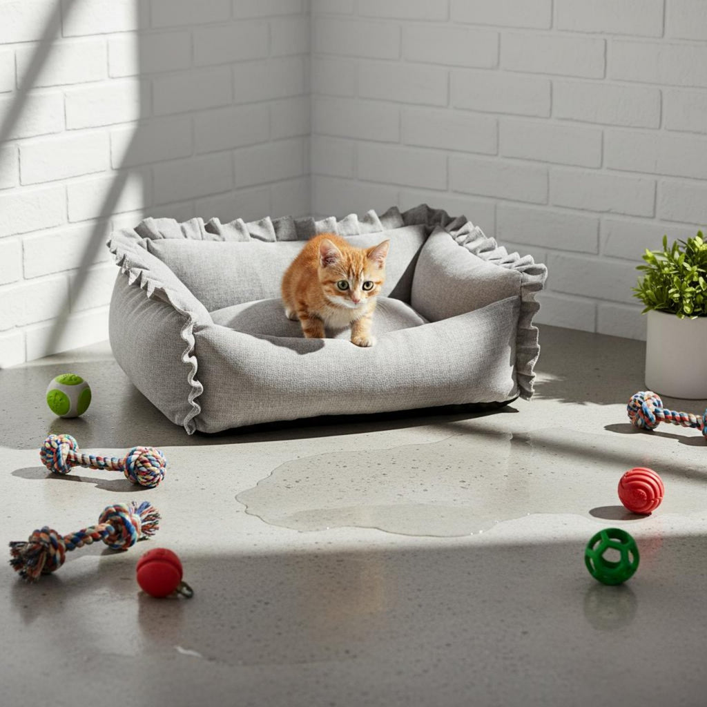 Washable Dog Couch Bed Wear-Resistant Small Dog Couch Faux for Indoor