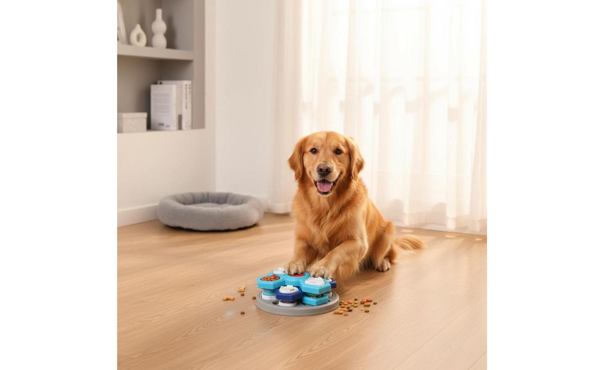 Rotating Treat Puzzle Slow Eating Dog Puzzle Feeder Boredom Breaker Interactive Pet Feeder for Dogs