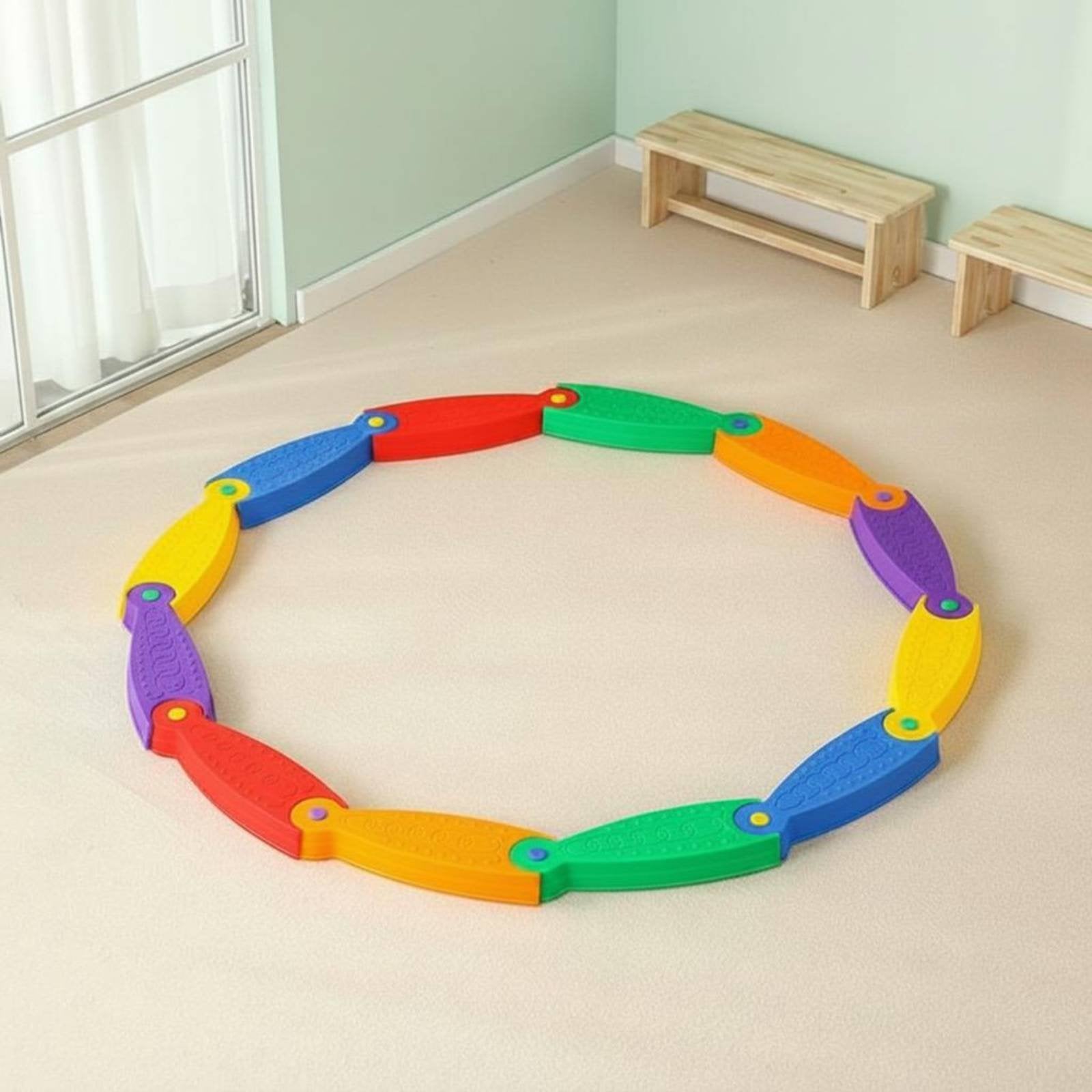 Balance Stepping Stones Colorful Stepping Bridge Modular Children's Training Gear for Playroom