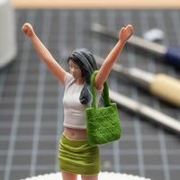 Cheering Girl Figure Photography Props Sand Table Doll Ornament for Hobbyists