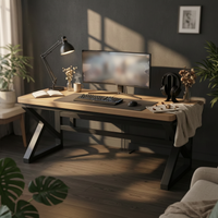 Computer Desk Thick Desktop Wood Computer Desk Sturdy Study Table for Students