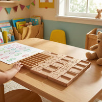 Number Learning Board Recessed Slots Wooden Number Board Rounded Corners Math Manipulative for Preschoolers