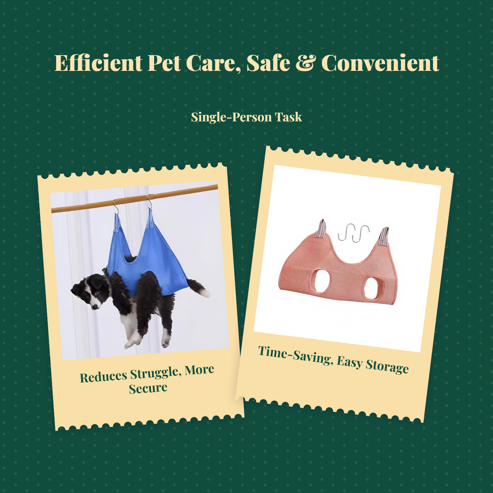 Pet Grooming Support, Dog and Cat Restraint Harness, Nail Trimming, Adjustable Stable Harness for Home or Salon