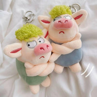 Angry Pig Soft Keychain Simple Clasp Personal Accessory Trendy Gift for Students