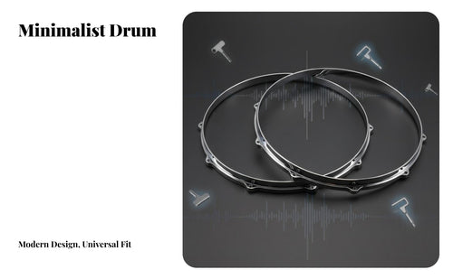 Consistent Tuning 14 Inch 10 Hole Die-Cast Hoop Heavy Duty 14 Inch Aluminum Drum Rim Easy Installation 10 Hole Drum Rim Sturdy for Drummers, Percussionists, Musicians, Music Practice, Live Performance, Band Rehearsal, Studio Recording