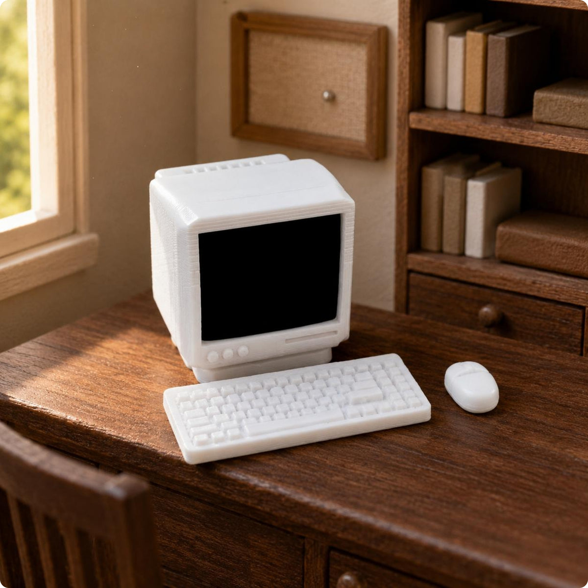 Retro Desktop Computer Model High Intricacy Miniature Electronics Photo Prop