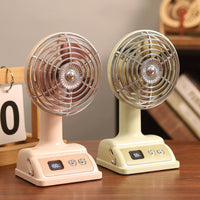 Retro Desktop Fan Adjustable Angle USB Rechargeable Desk Fan for Office