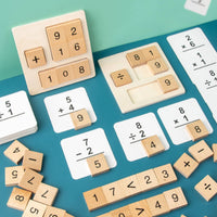 Wooden Arithmetic Toy Set Early Numeracy Wooden Math Board Comparison Exercises