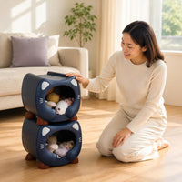 Stackable Pet Nest Space-Saving Feline-Shaped Storage Box Easy to Clean