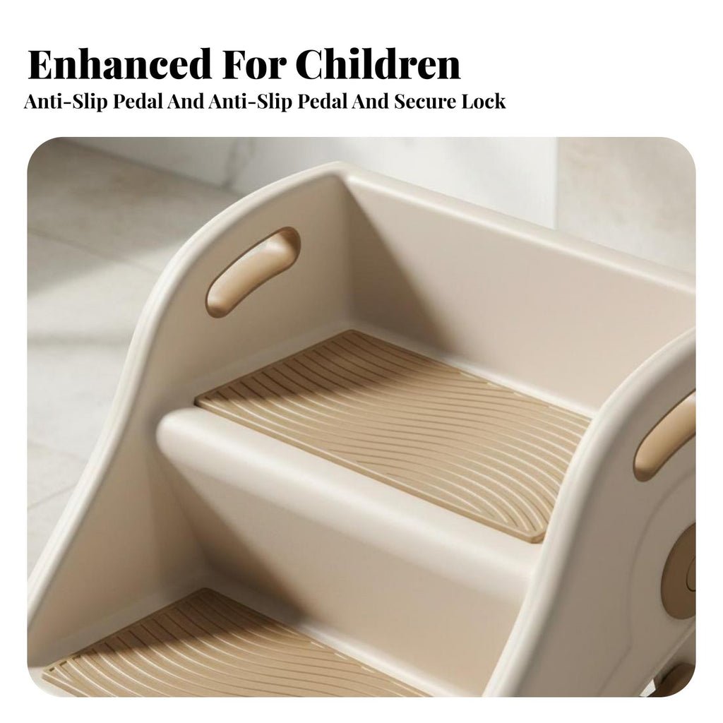 two-levelHeight Toddler Stool two-level Steps Footstool Sturdy & Stable for Bathroom