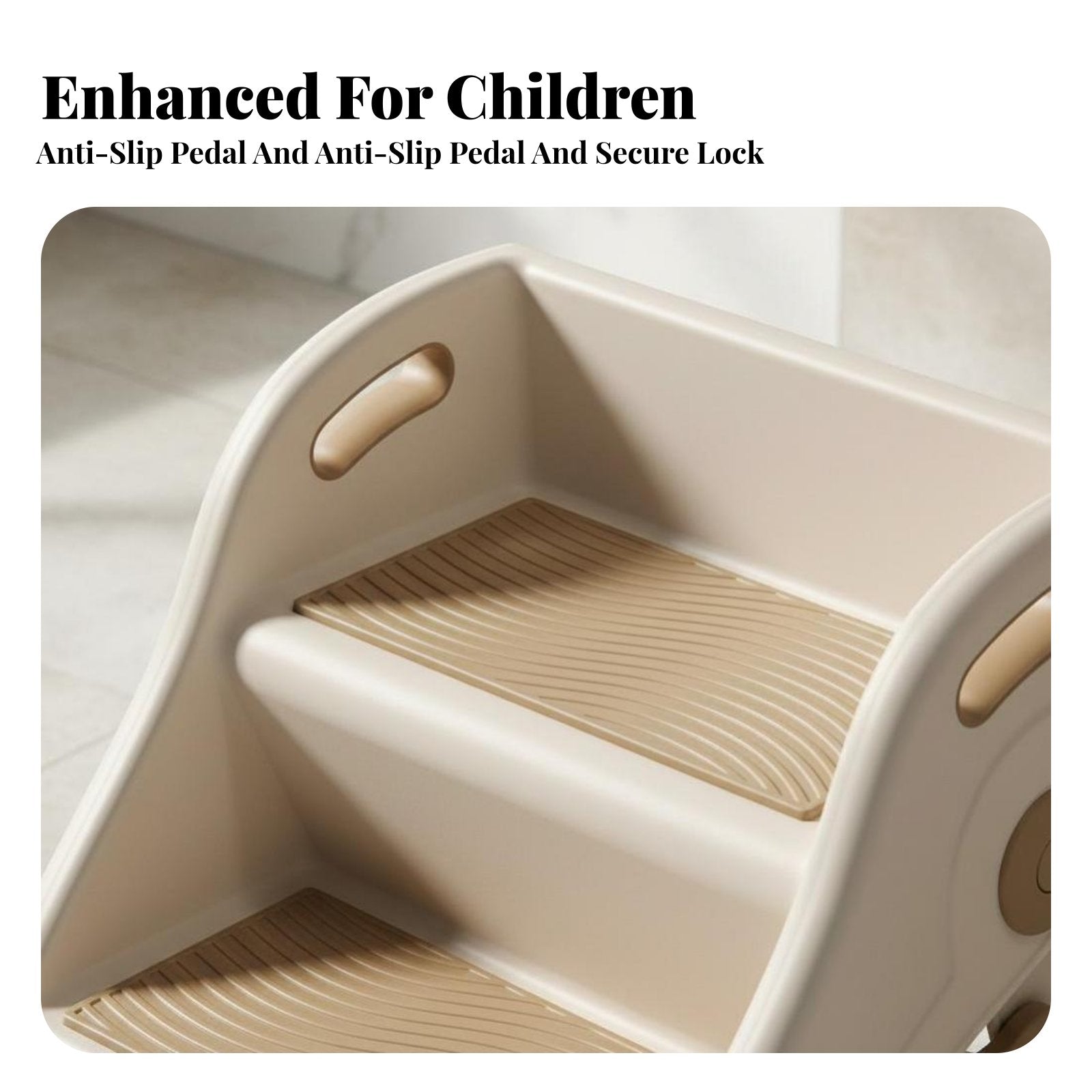 two-levelHeight Toddler Stool two-level Steps Footstool Sturdy & Stable for Bathroom