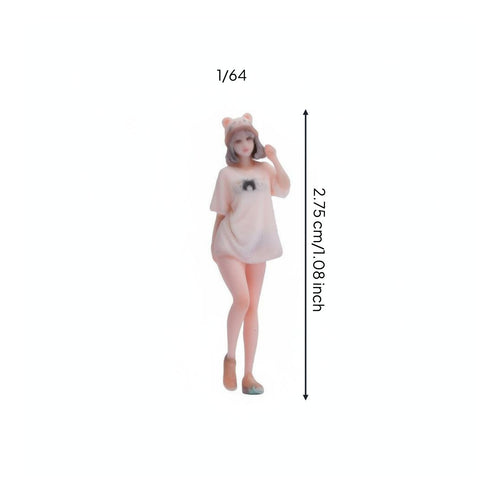 1/64 Scale Female Figure Resin Material 3D Printed Miniature Woman for Hobbyists