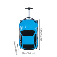 Kids Car Shaped Luggage Telescopic Handle Child's Sit on Suitcase Lightweight 3D Cartoon Car Suitcase for Young Children, Vacation, Airport