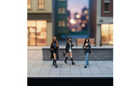 3 Pieces Pedestrian Figures Molded Accessories Hand-Painted Resin Figures