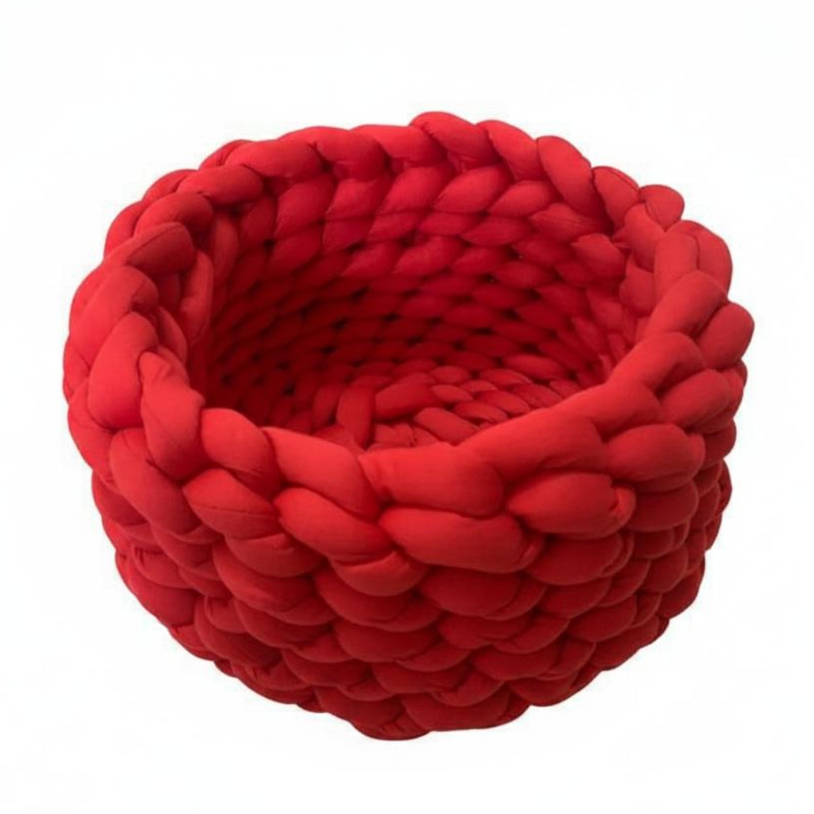 Chunky Knit Cat Bed Machine Washable Handmade Yarn Pet Bed Handcrafted Look Crochet Pet Resting Place for Cats, Small Dogs, Indoor