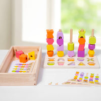 Color and Shape Sorting Activity Sanded Edges Pattern Matching Block Game Color Matching Activity Long-Lasting Wood Construction