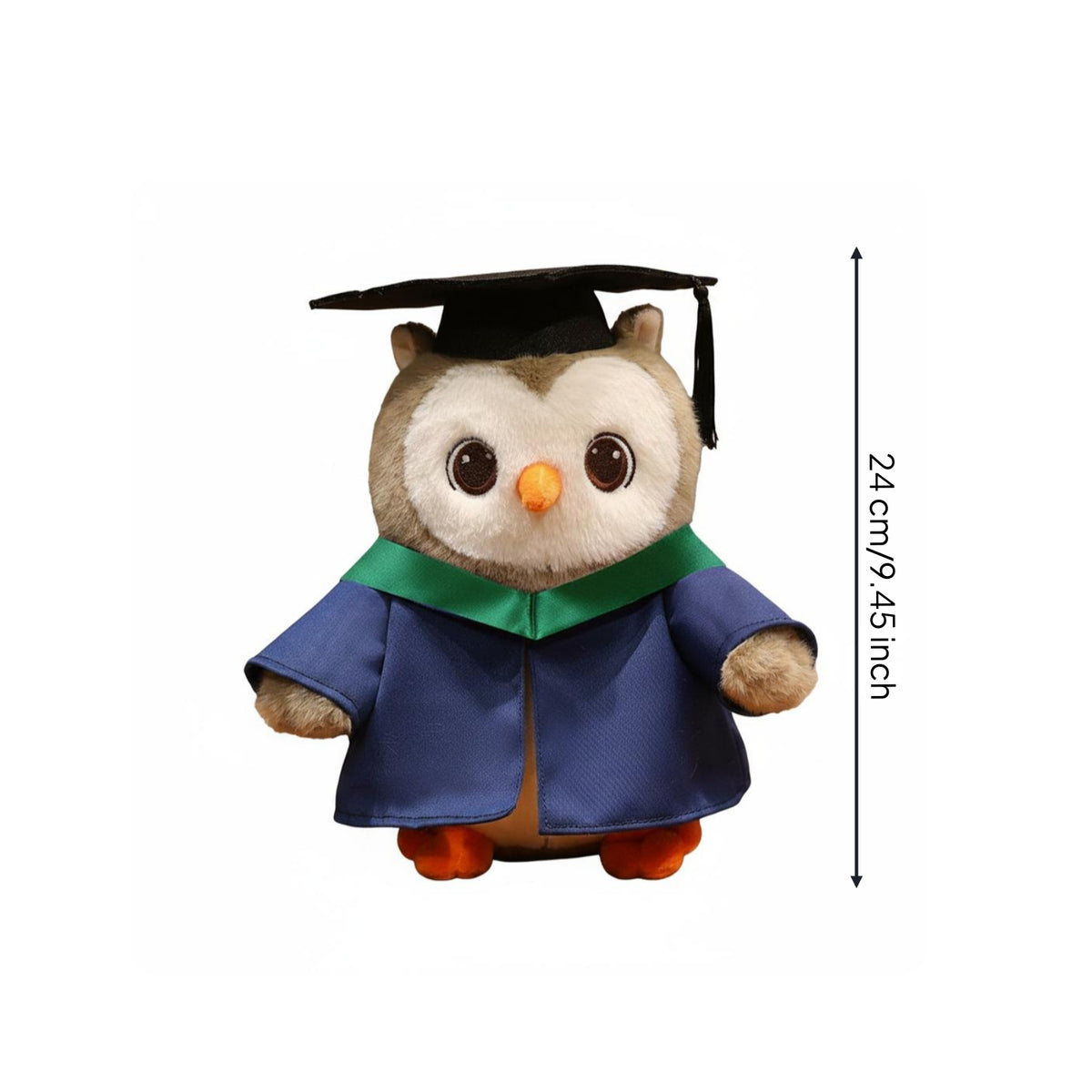 Owl Stuffed Toy Cap and Gown and Gown Mortarboard Graduation Owl Stuffed