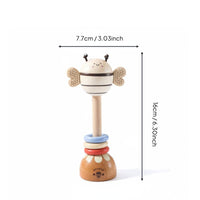 Wooden Bee Rattle Gnaw Bee Toy Develops Fine Motor Skills Infant Grasping Rattle for Infants