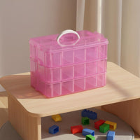 3-Layer Storage Box Multipurpose Transparent Organizer Box Clear View Portable Craft Organizer for Vanity