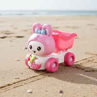 5 Pieces Rabbit Sand Wagon Bright Colors Beach Sand Toy Set Even Edges