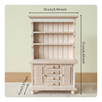 1:12 Scale Wooden Cabinet Detailed Craftsmanship Miniature Display Hutch