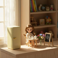 Miniature Refrigerator Realistic Details Doll Kitchen Refrigerator for Hobbyists